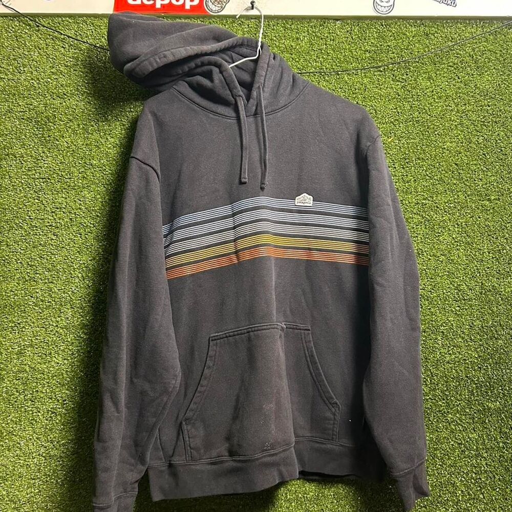 Patagonia Men's Navy and Black Hoodie